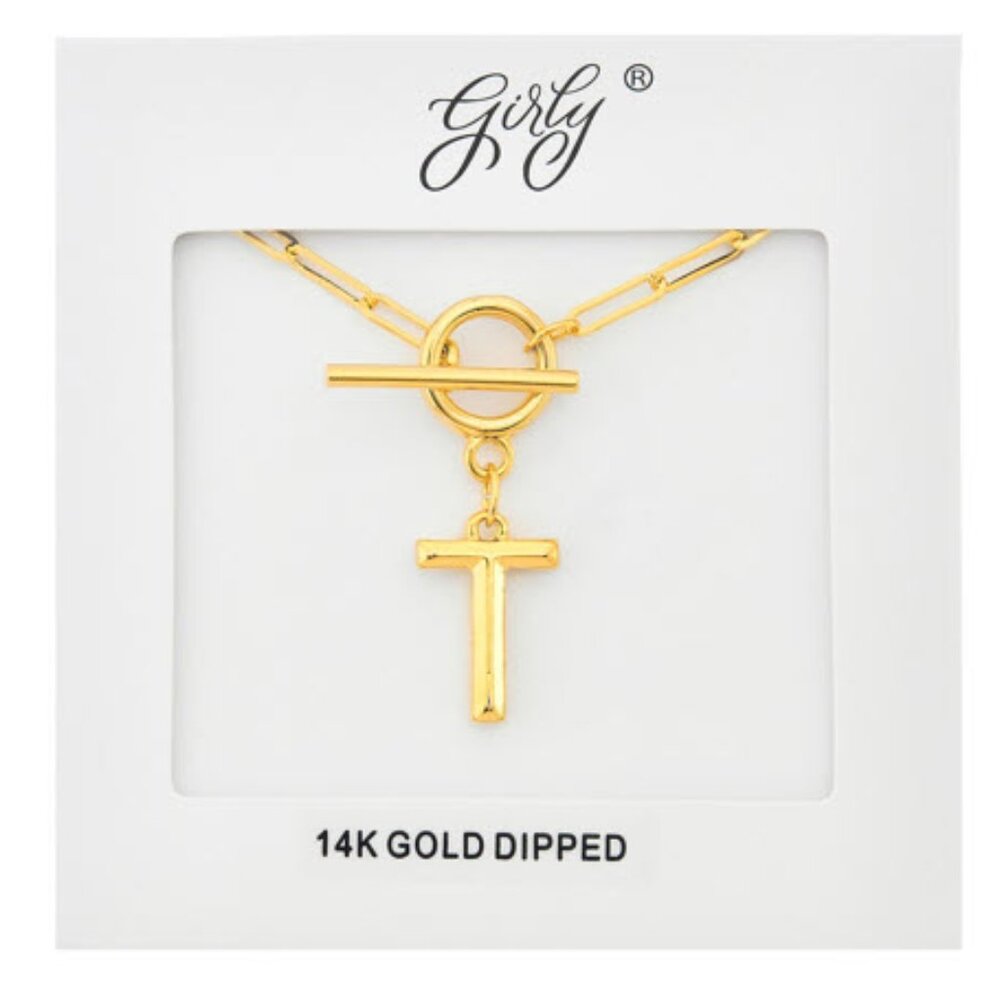 14K GOLD DIPPED - INITIAL T NECKLACE !!